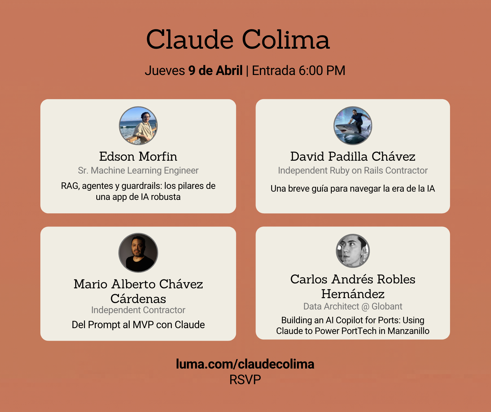 Claude Colima event poster