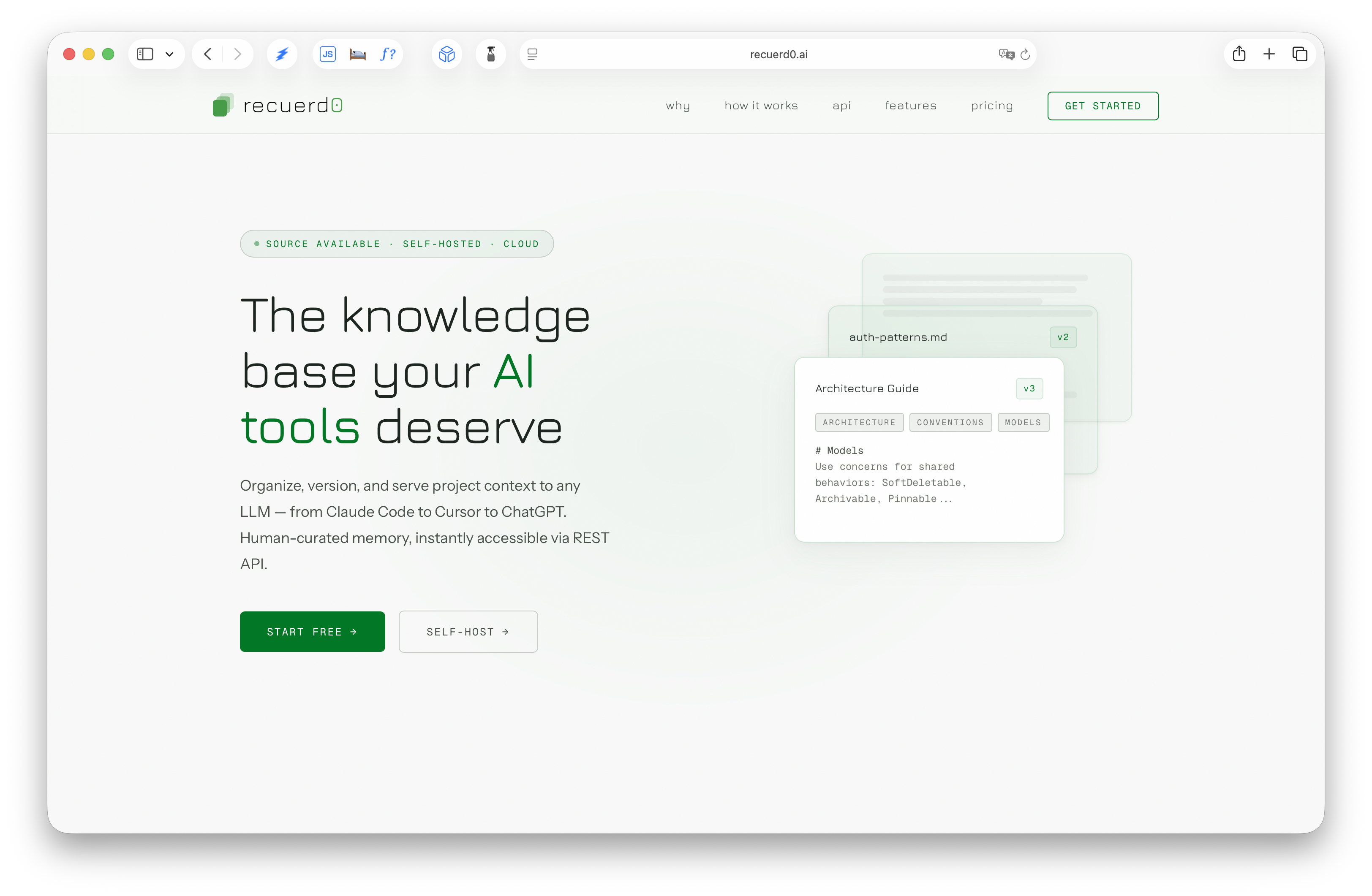 Recuerd0 — The knowledge base your AI tools deserve